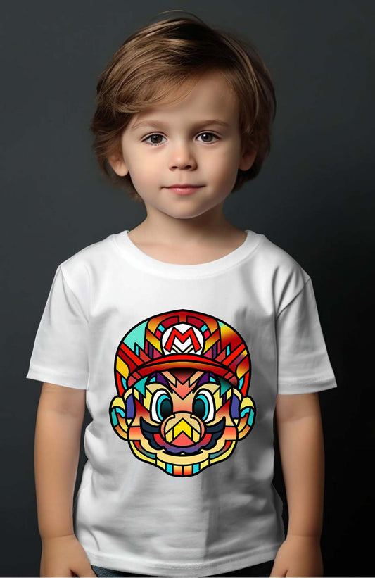 COULEUR:Blanc|T-shirt Garçon | mario mozaic Blanc