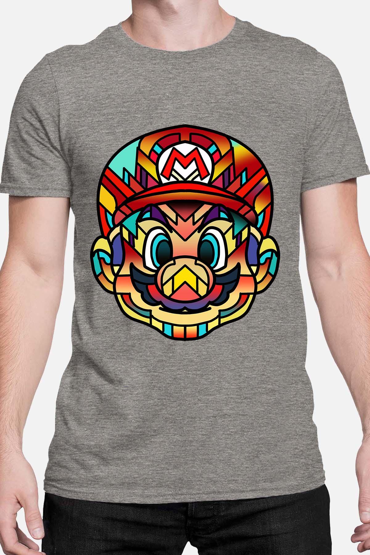 COULEUR:Gris|T-shirt Homme | mario mozaic Gris