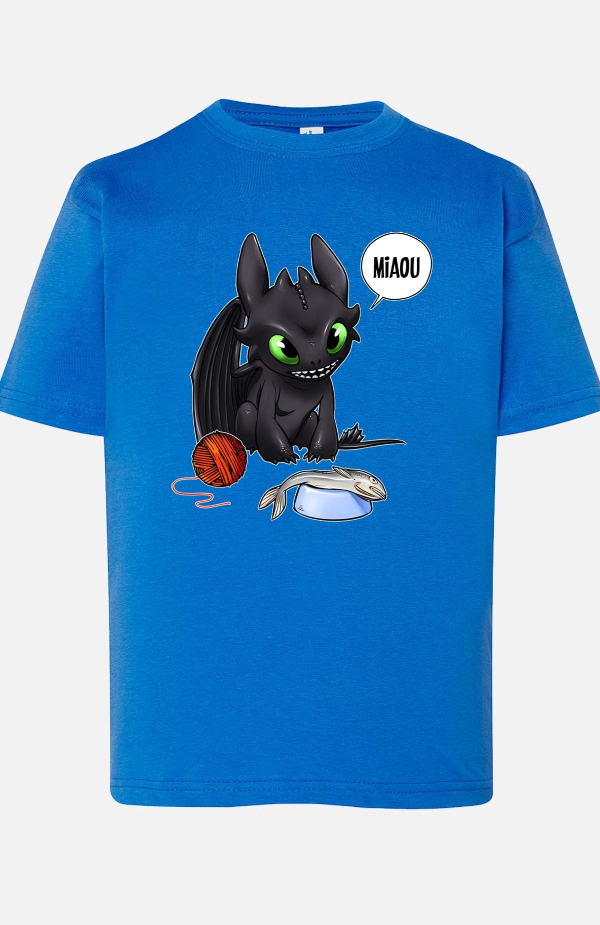 COULEUR:Bleu Roi|T-shirt Garçon | miaou pokemon Bleu Roi