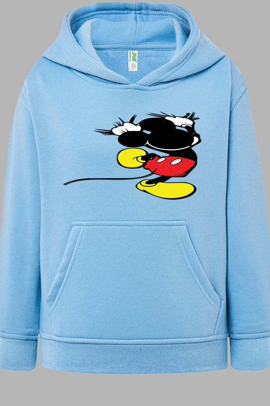 COULEUR:Bleu Ciel|Sweat Capuche Fille | mickey dos Bleu Ciel