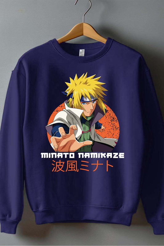 COULEUR:Marine|Sweat Col Rond Garçon | model naruto Marine