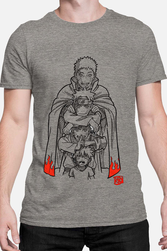 COULEUR:Gris|T-shirt Homme | naruto evolution Gris
