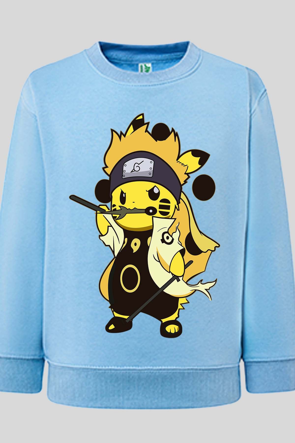 COULEUR:Bleu Ciel|Sweat Col Rond Garçon | pikaNaru Bleu Ciel