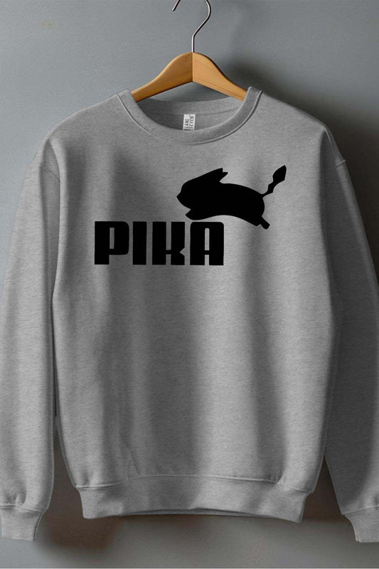 COULEUR:Gris|Sweat Col Rond Garçon | pika Gris