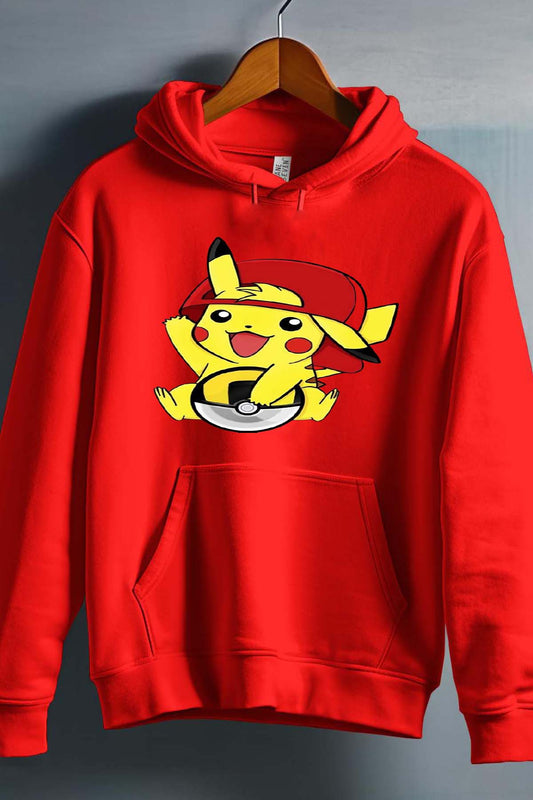COULEUR:Rouge|Sweat Capuche Homme | pika Ksket Rouge