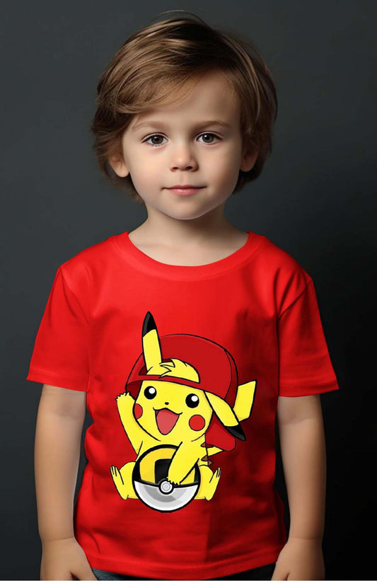 COULEUR:Rouge|T-shirt Garçon | pika Ksket Rouge