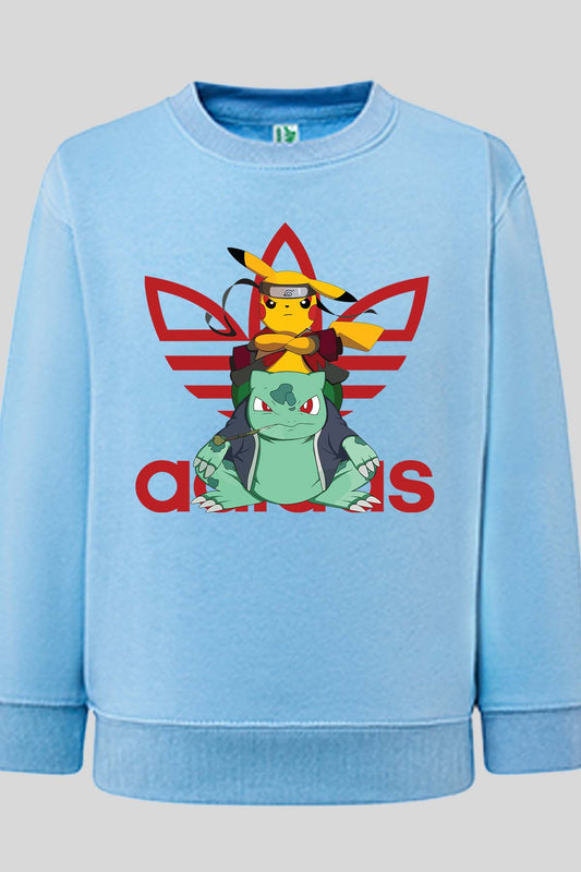 COULEUR:Bleu Ciel|Sweat Col Rond Garçon | pika cie Bleu Ciel