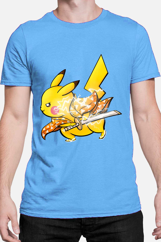 COULEUR:Bleu Ciel|T-shirt Homme | pika warrior Bleu Ciel