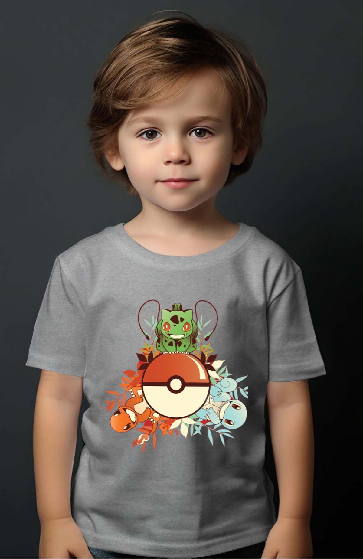 COULEUR:Gris|T-shirt Garçon | poke 3perso Gris