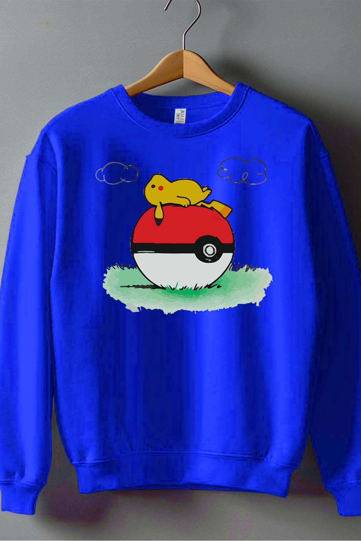 COULEUR:Bleu Roi|Sweat Col Rond Garçon | pokehouse Bleu Roi