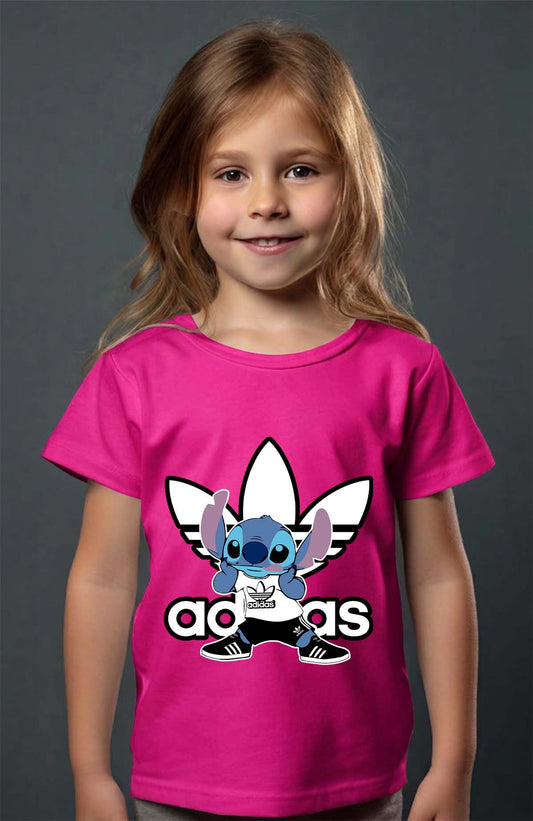 COULEUR:Fuchsia|T-shirt Fille | stitch adi shoes Fuchsia