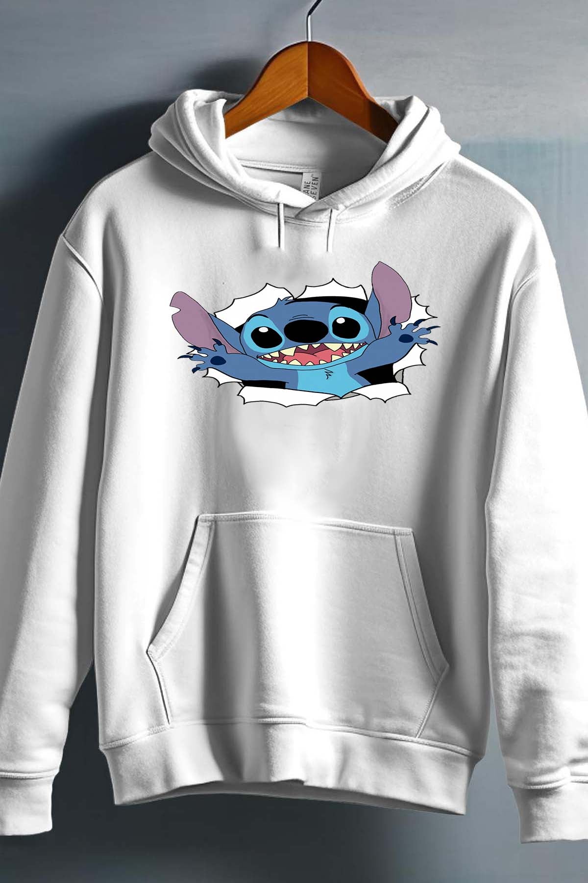 COULEUR:Blanc|Sweat Capuche Homme | stitch déchiré Blanc