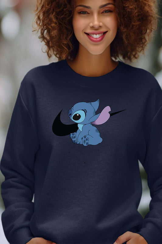 COULEUR:Marine|Sweat Col Rond Femme | stitch nike Marine