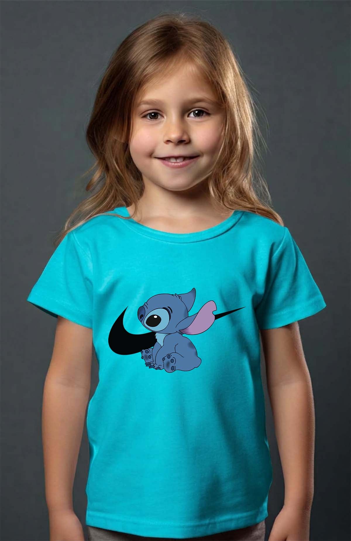 COULEUR:Turquoise|T-shirt Fille | stitch nike Turquoise