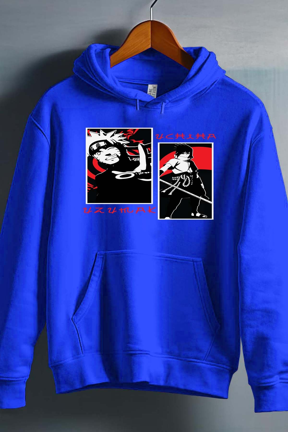 COULEUR:Bleu Roi|Sweat Capuche Garçon | uzu & uchiha Bleu Roi