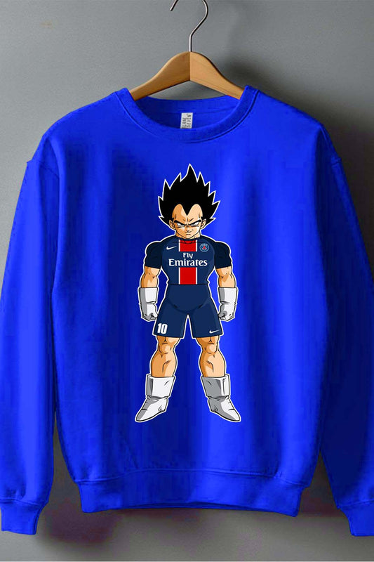 COULEUR:Bleu Roi|Sweat Col Rond Garçon | vegeta psg Bleu Roi