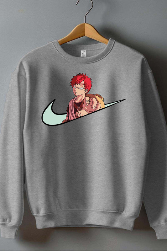 COULEUR:Gris|Sweat Col Rond Homme | virgule gaara naruto Gris
