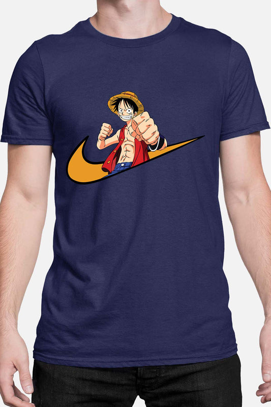 COULEUR:Marine|T-shirt Homme | virgule luffy chapeau Marine