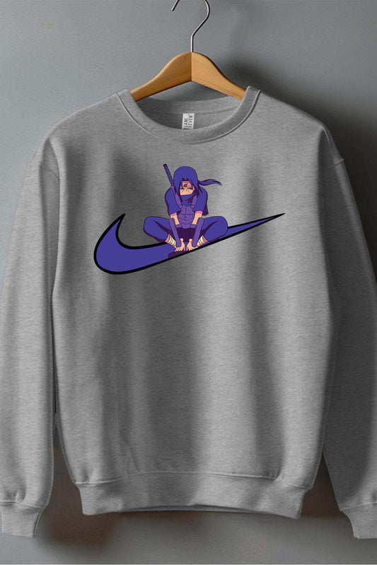 COULEUR:Gris|Sweat Col Rond Homme | virgule perso naruto 13 Gris
