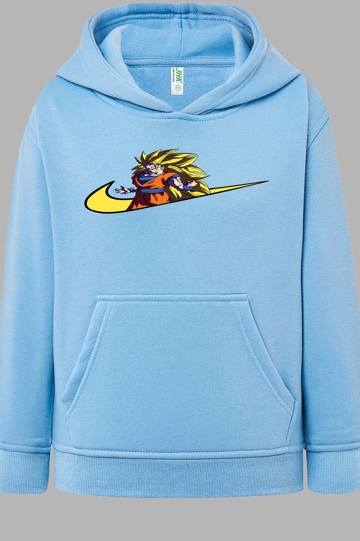 COULEUR:Bleu Ciel|Sweat Capuche Garçon | virgule super saian 3 Bleu Ciel