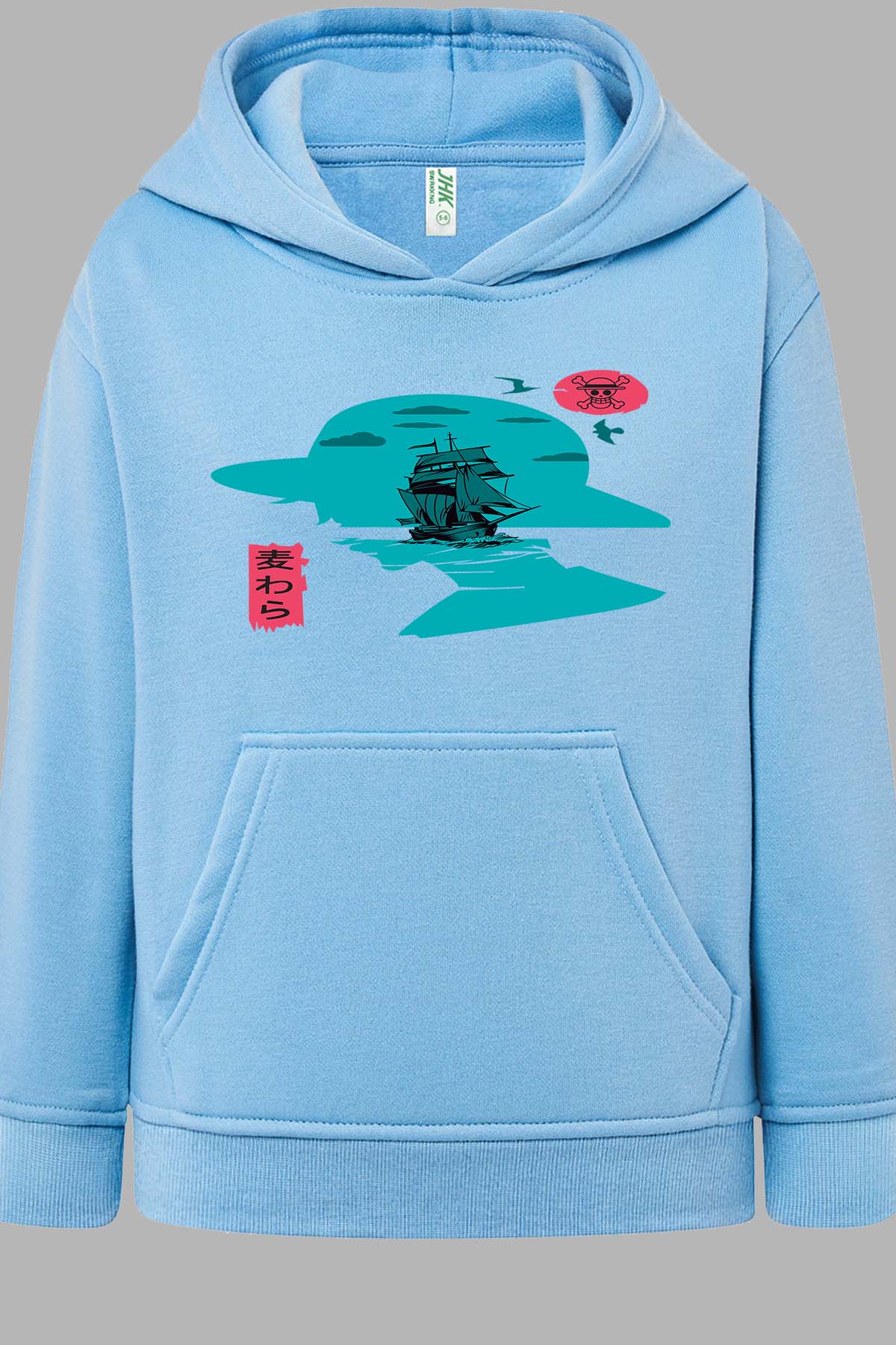 COULEUR:Bleu Ciel|Sweat Capuche Homme | 1PIECE Head Horizon Bleu Ciel