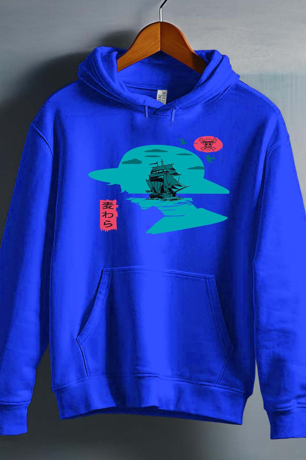 COULEUR:Bleu Roi|Sweat Capuche Homme | 1PIECE Head Horizon Bleu Roi
