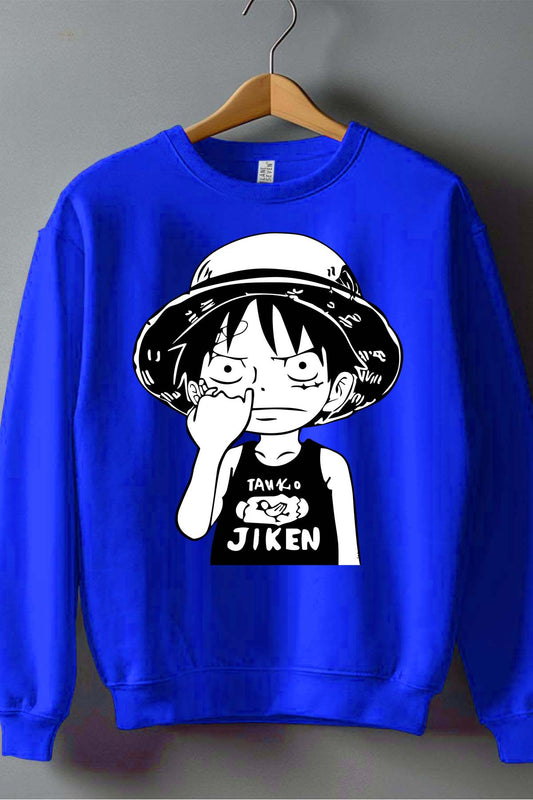 COULEUR:Bleu Roi|Sweat Col Rond Garçon | 1ne Piece AVR 03 Bleu Roi