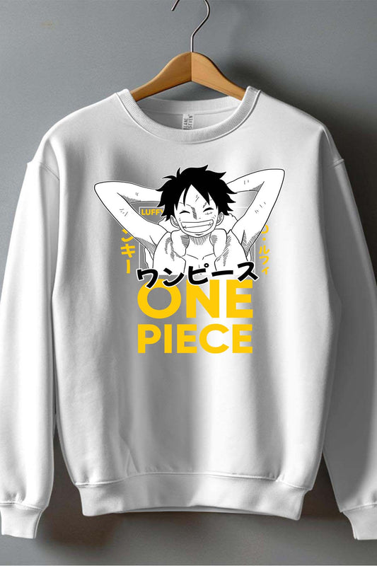 COULEUR:Blanc|Sweat Col Rond Garçon | 1ne Piece AVR 06 Blanc