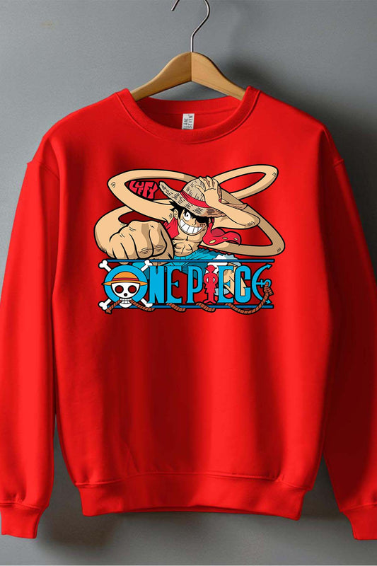 COULEUR:Rouge|Sweat Col Rond Garçon | 1ne Piece AVR 12 Rouge