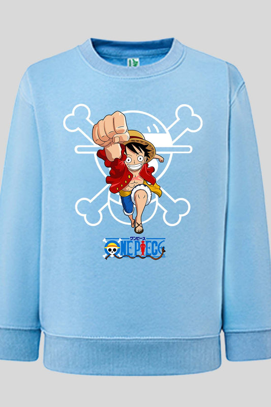 COULEUR:Bleu Ciel|Sweat Col Rond Garçon | 1ne Piece AVR 13 Bleu Ciel
