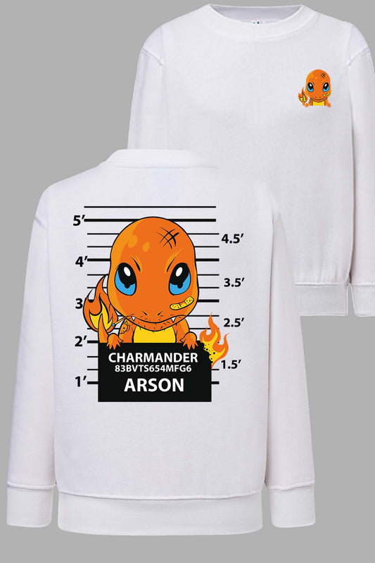 COULEUR:Blanc|Sweat Col Rond Garçon | Accusé charmander Blanc