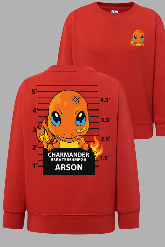 COULEUR:Rouge|Sweat Col Rond Garçon | Accusé charmander Rouge