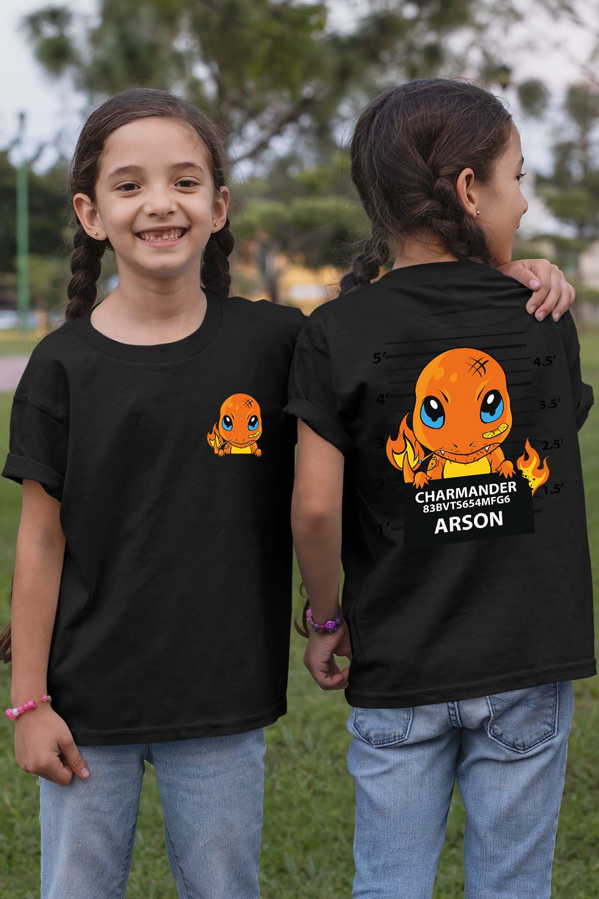 COULEUR:Noir|T-shirt Fille | Accusé charmander Noir