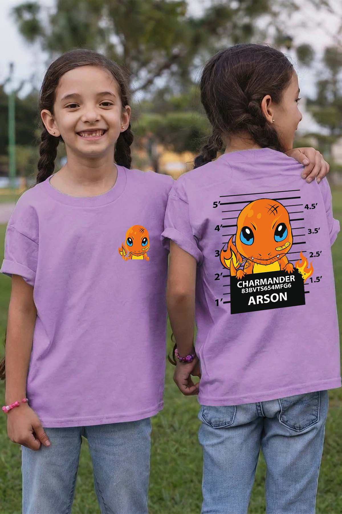 COULEUR:Violet|T-shirt Fille | Accusé charmander Violet