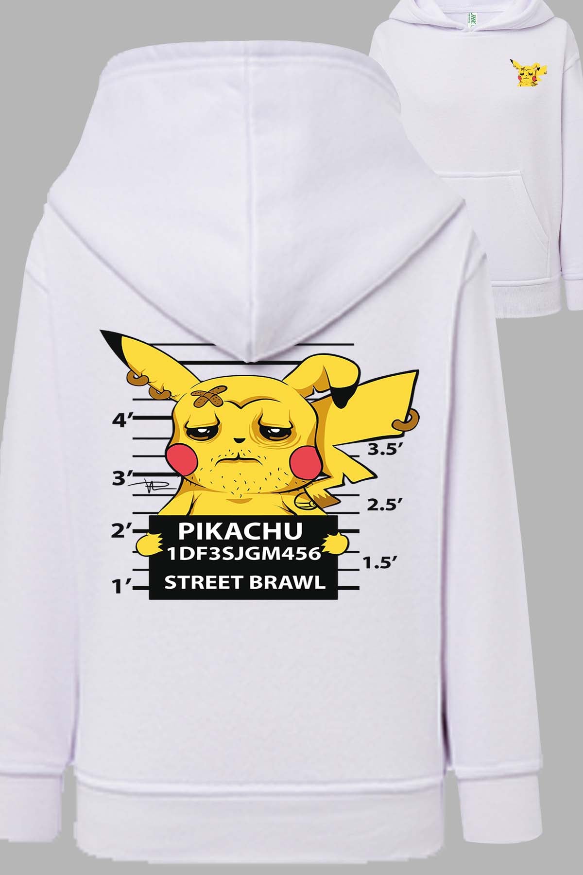 COULEUR:Blanc|Sweat Capuche Fille | Accusé pikachu Blanc