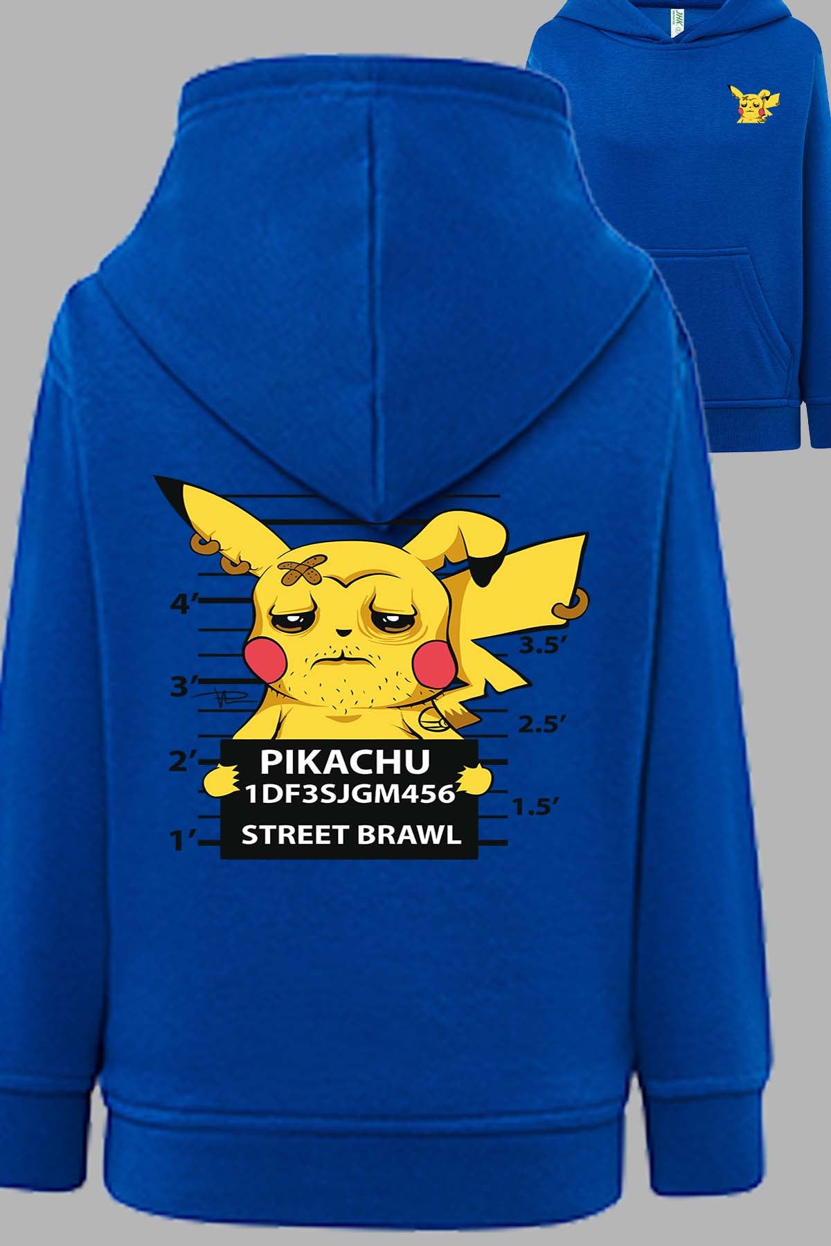 COULEUR:Bleu Roi|Sweat Capuche Fille | Accusé pikachu Bleu Roi