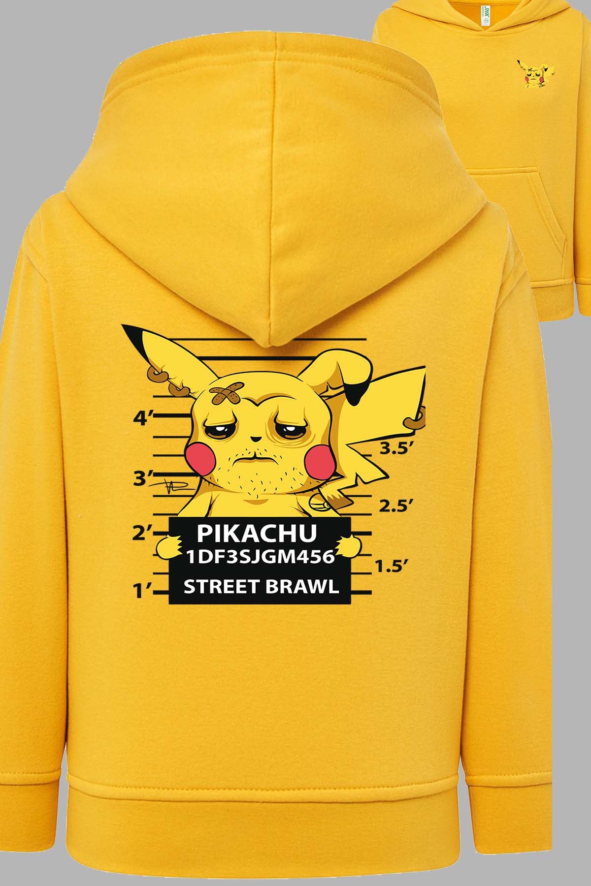 COULEUR:Jaune|Sweat Capuche Fille | Accusé pikachu Jaune