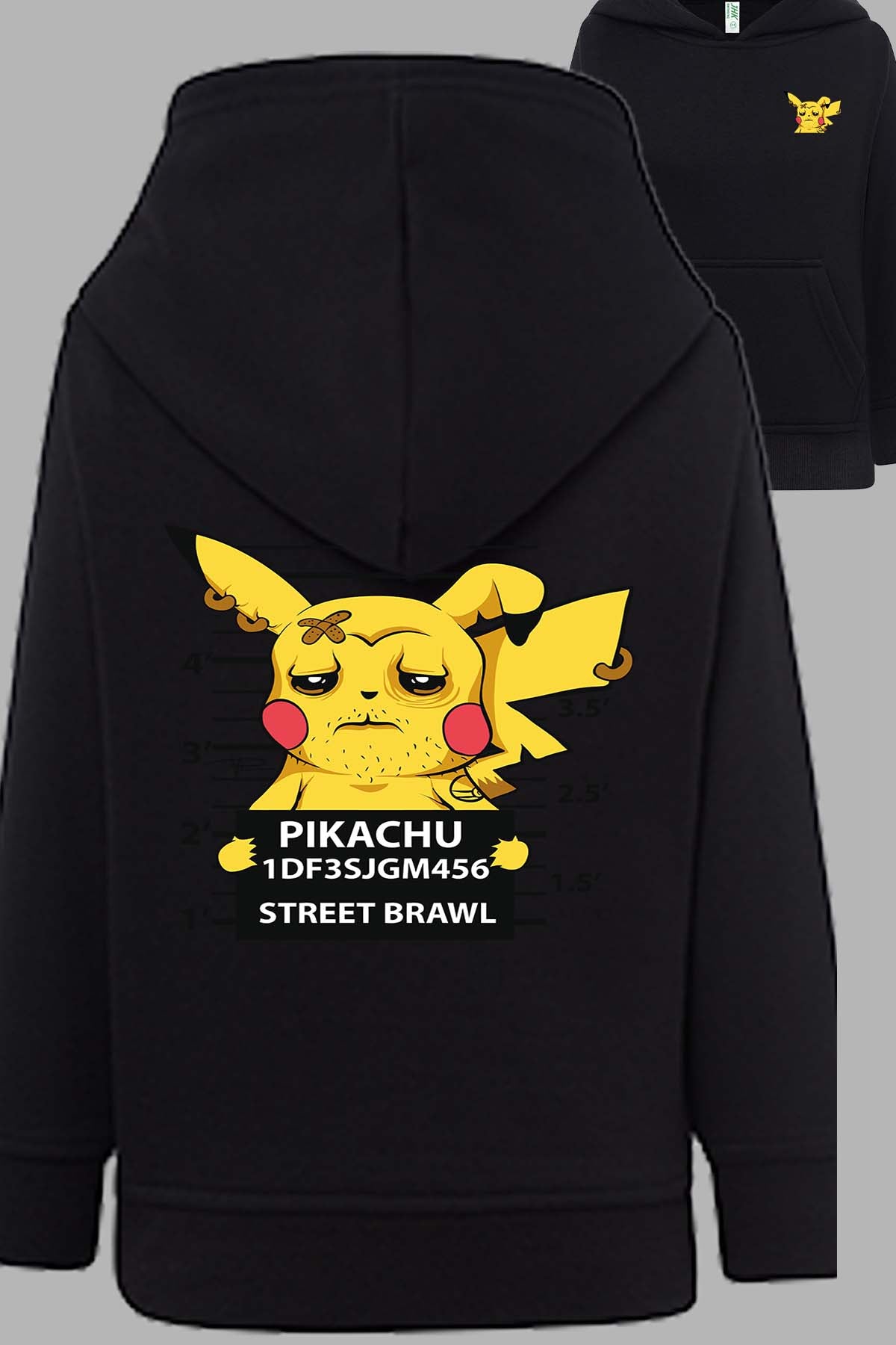 COULEUR:Noir|Sweat Capuche Fille | Accusé pikachu Noir