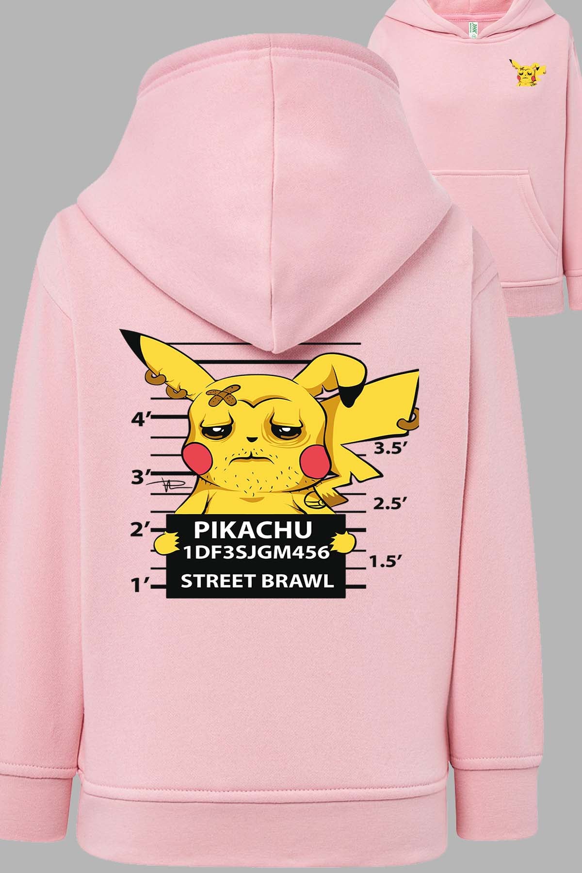 COULEUR:Rose|Sweat Capuche Fille | Accusé pikachu Rose