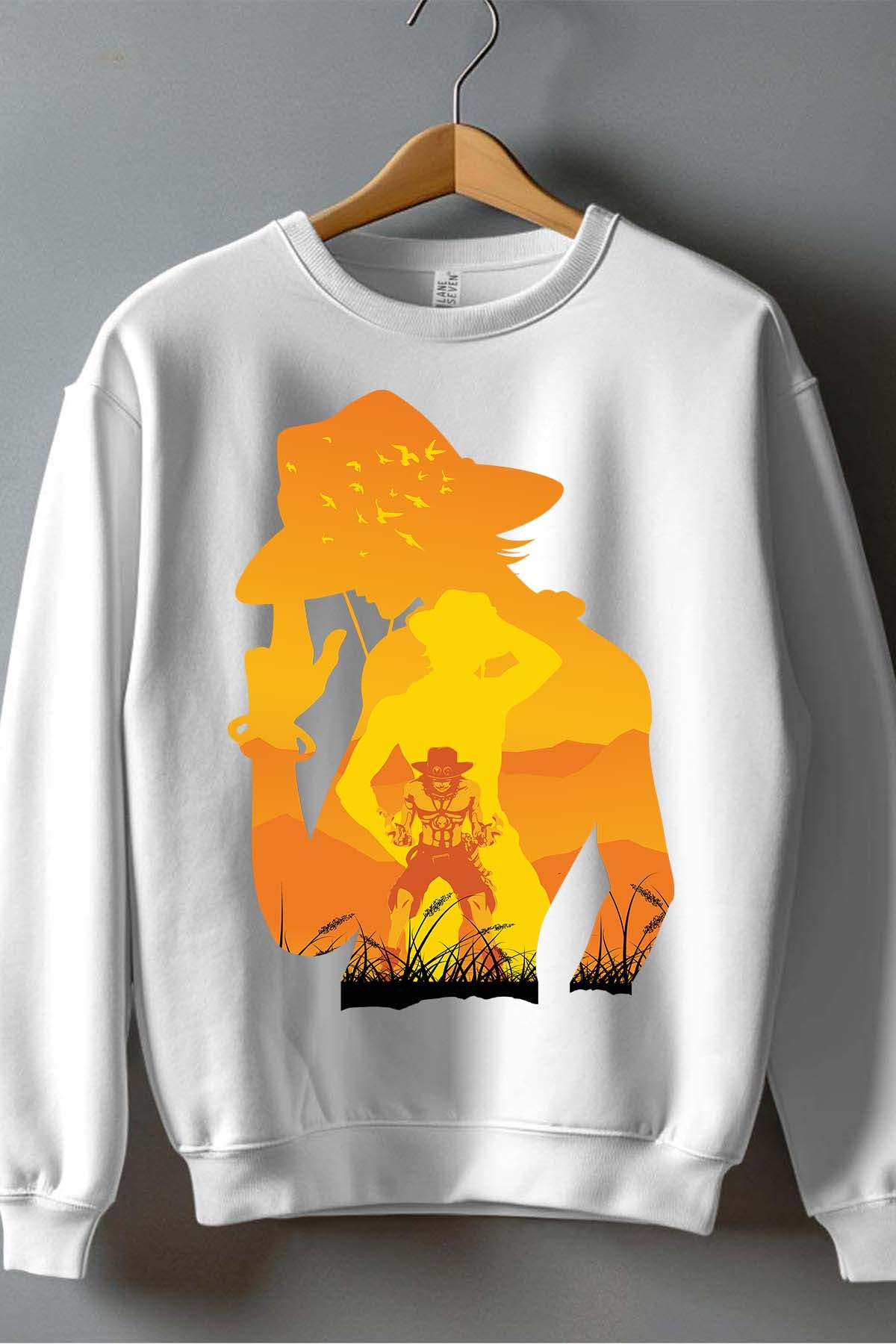 COULEUR:Blanc|Sweat Col Rond Garçon | Ace Ombre Blanc
