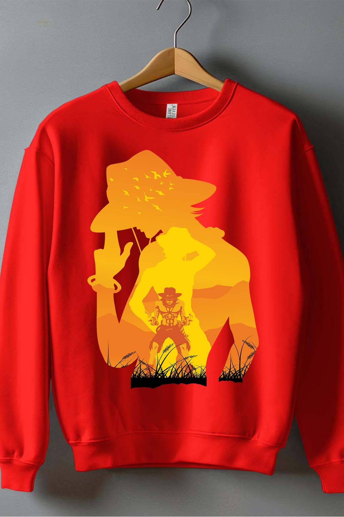 COULEUR:Rouge|Sweat Col Rond Garçon | Ace Ombre Rouge