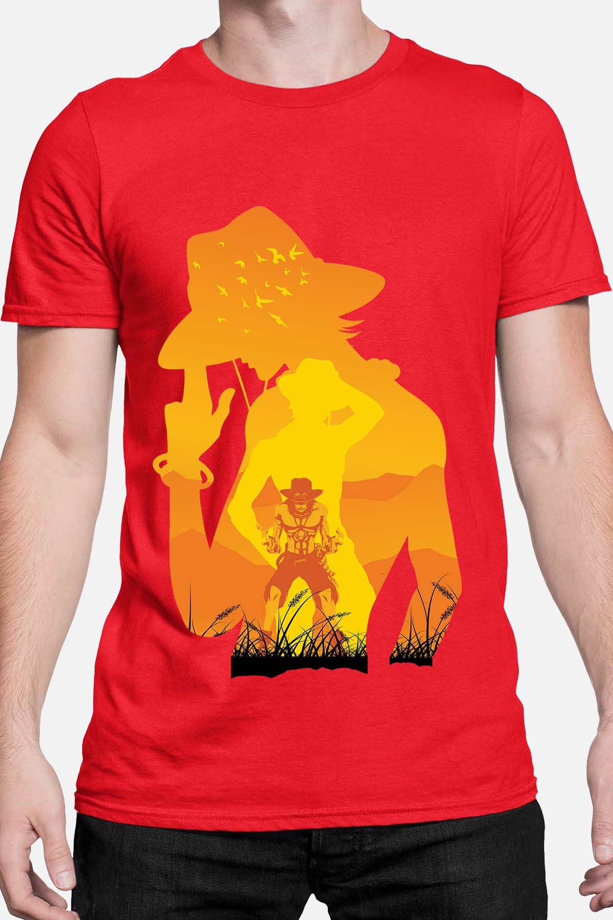 COULEUR:Rouge|T-shirt Homme | Ace Ombre Rouge