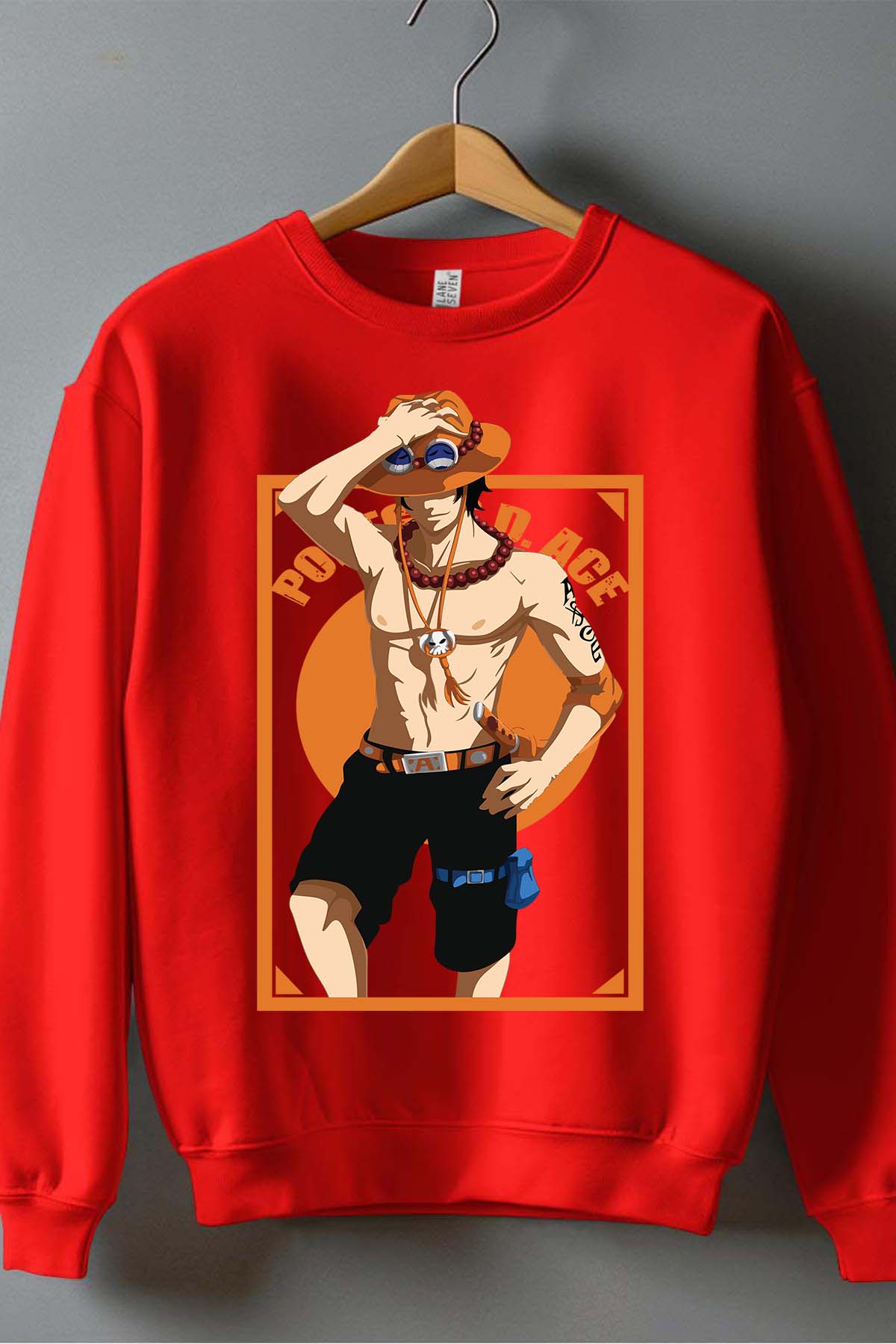 COULEUR:Rouge|Sweat Col Rond Homme | Ace Style Rouge