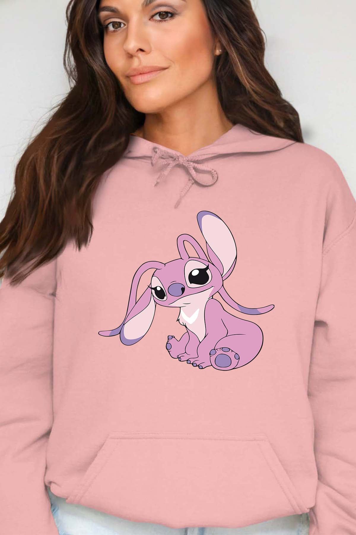 COULEUR:Rose|Sweat Capuche Femme | Angel 1 Rose