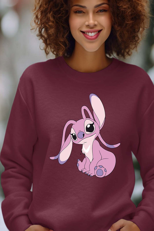 COULEUR:Bordeaux|Sweat Col Rond Femme | Angel 1 Bordeaux