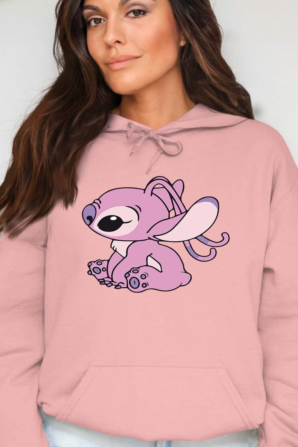 COULEUR:Rose|Sweat Capuche Femme | Angel 2 Rose