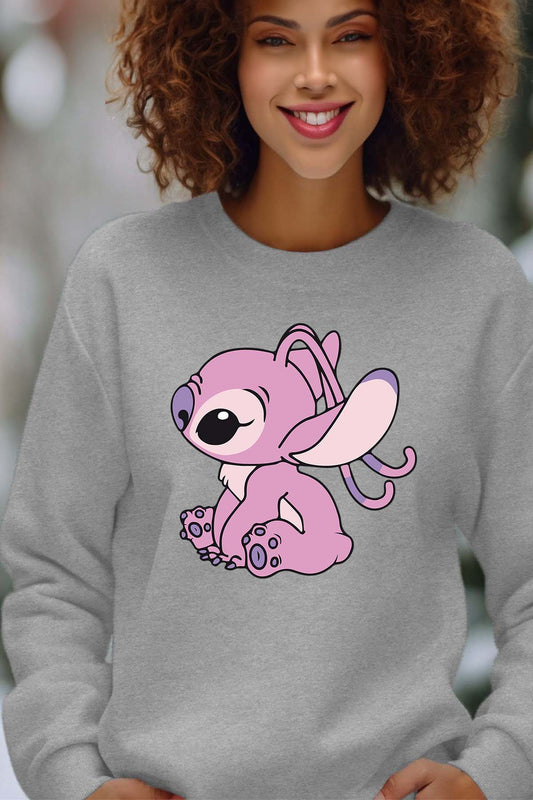 COULEUR:Gris|Sweat Col Rond Femme | Angel 2 Gris