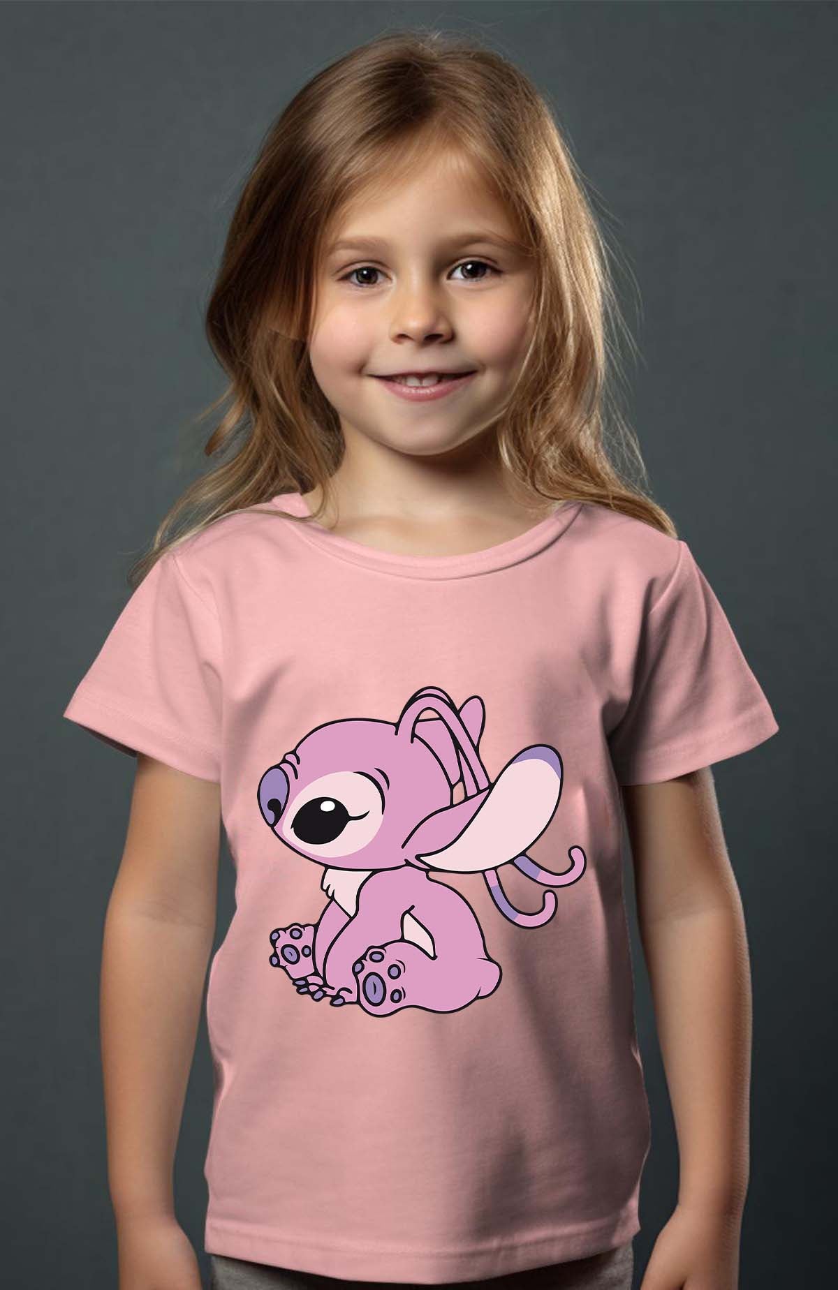 COULEUR:Rose|T-shirt Fille | Angel 2 Rose