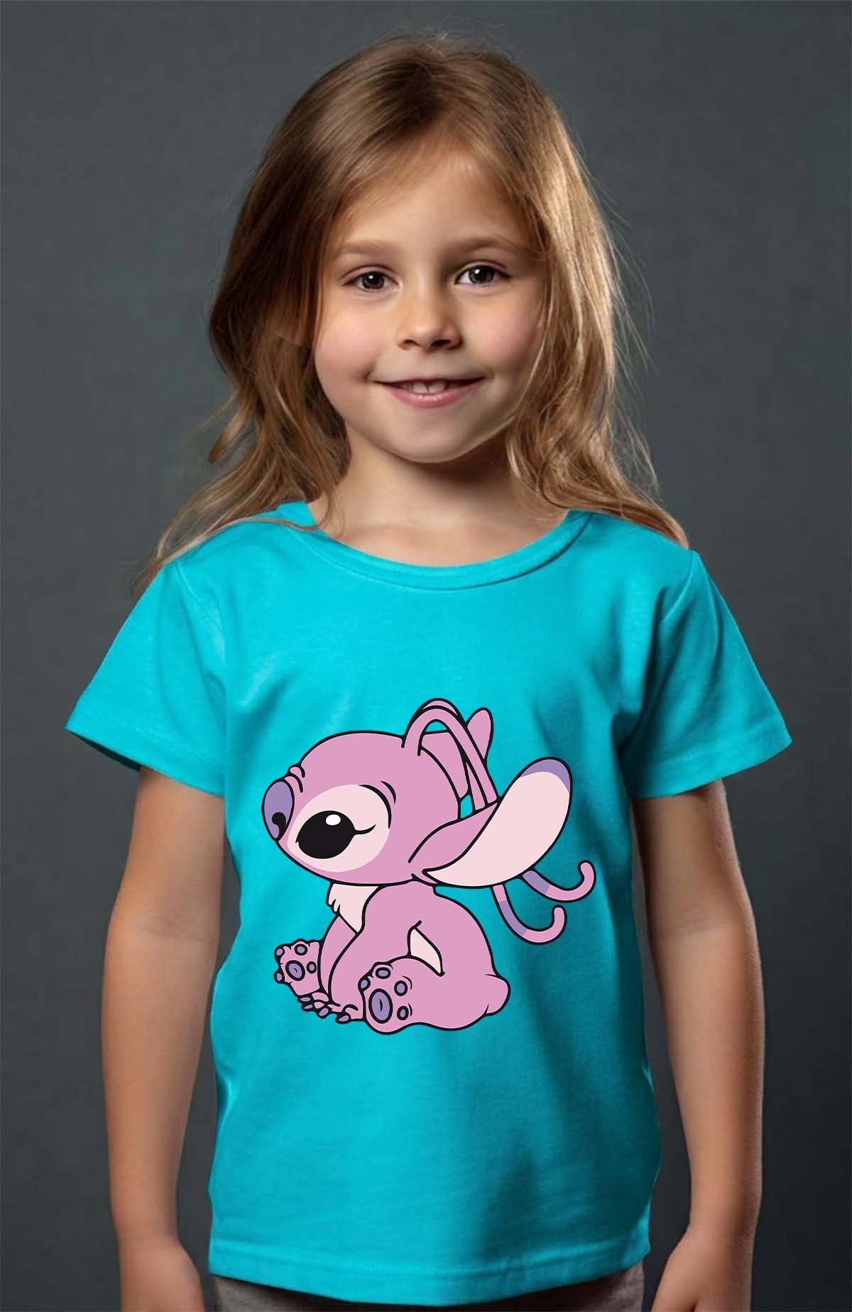COULEUR:Turquoise|T-shirt Fille | Angel 2 Turquoise