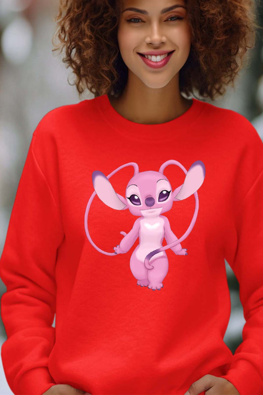 COULEUR:Rouge|Sweat Col Rond Femme | Angel Play Rouge